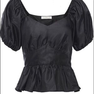 LoveShackFancy Delta Top in Soft Taffeta